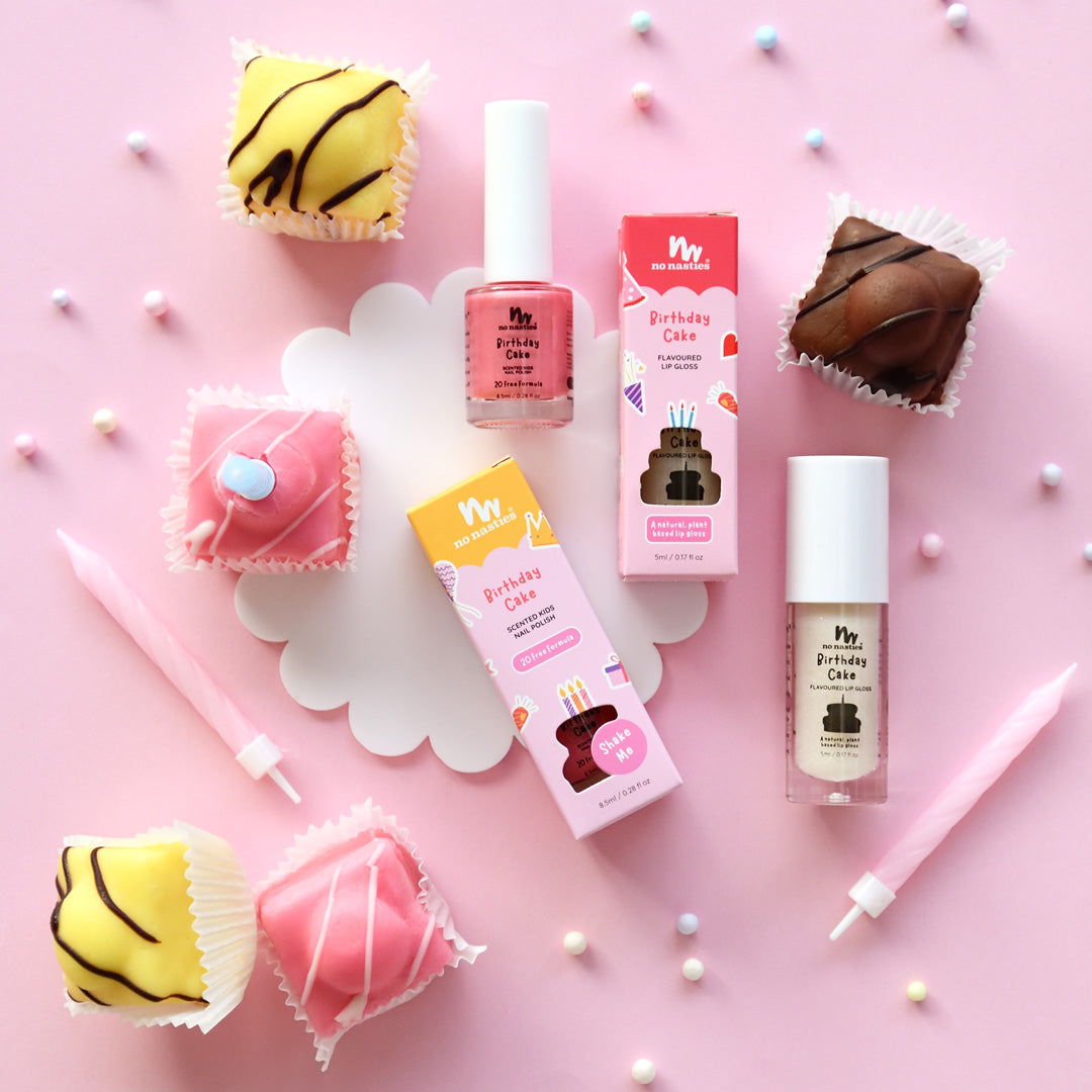no nasties scented nail polish in birthday cake
