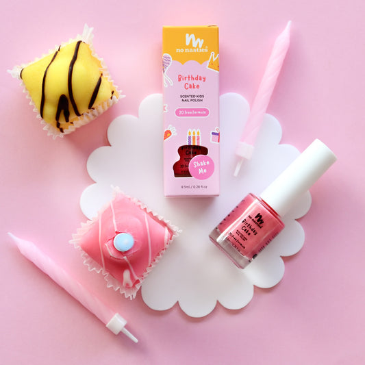 no nasties scented nail polish in birthday cake