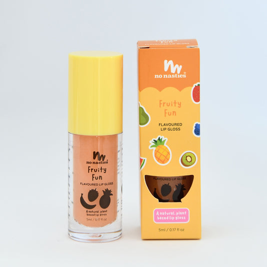 no nasties natural kids lip gloss wands in fruity fun