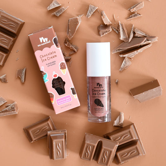 no nasties natural kids lip gloss wands in chocolate ice cream