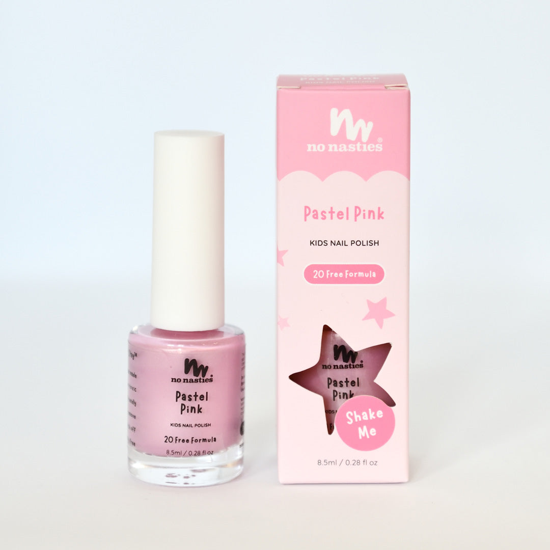 no nasties kids nail polish in pastel pink (unscented) [RESTOCKED IN NEW PACAKGING]