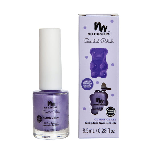 no nasties kids gummy grape nail polish in purple (scented)