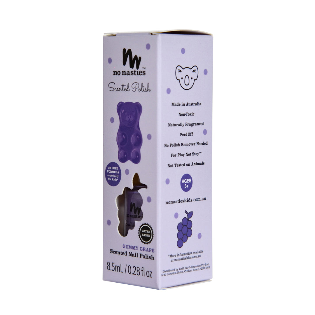 no nasties kids gummy grape nail polish in purple (scented)